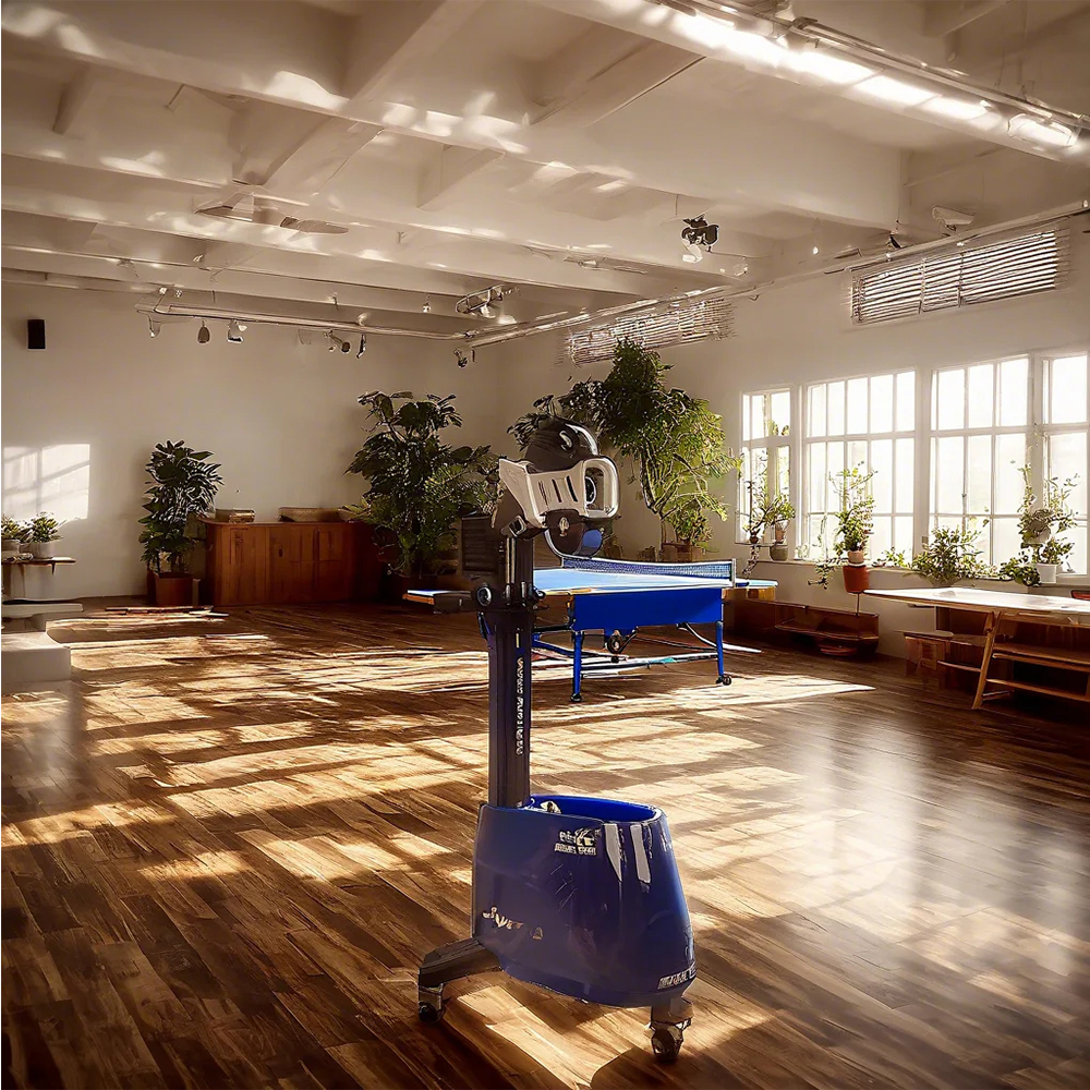 DOUBLE FISH Super 5 Vertical Intelligent Technology Table Tennis Serving Machine -Black&Blue