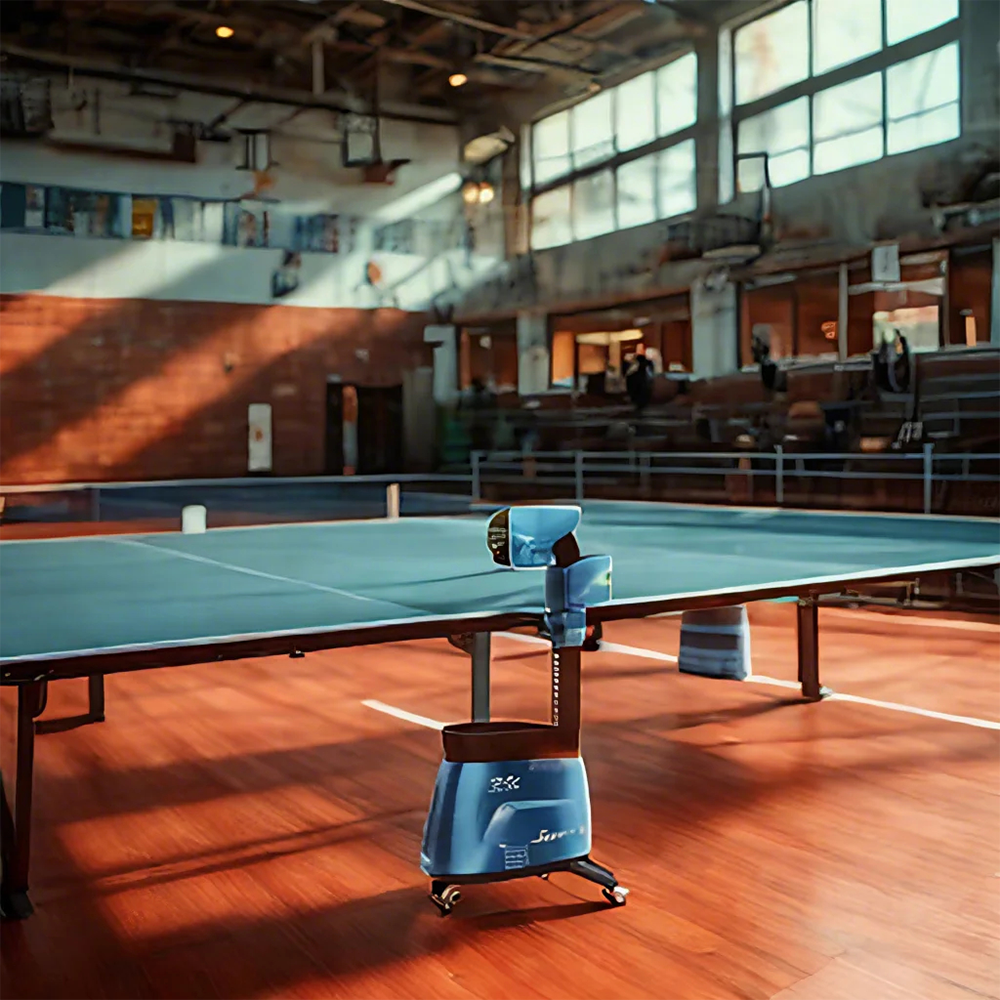 DOUBLE FISH Super 8 Vertical Intelligent Technology Table Tennis Ball Serving Machine-Blue&Black