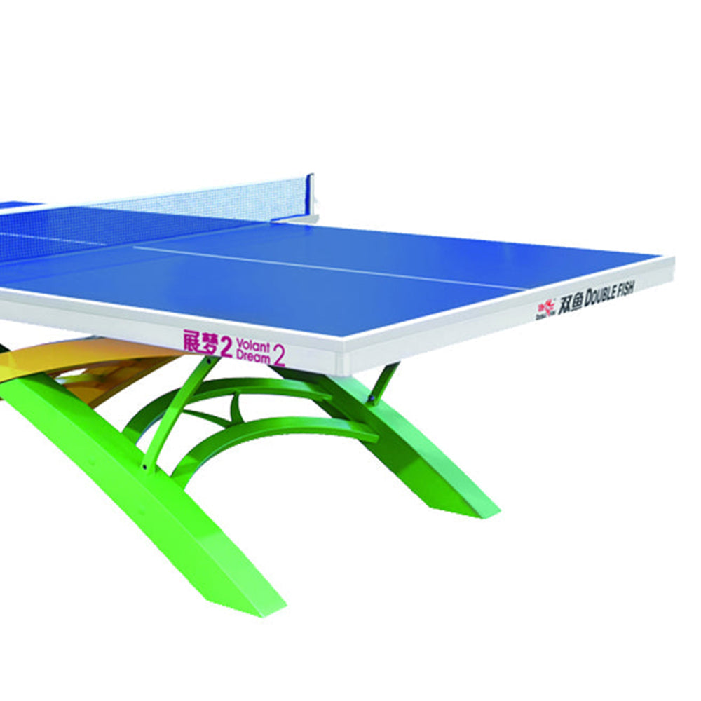 DOUBLE FISH Volant Dream-2 25mm Yellow&Green&Blue Pro Indoor Table Tennis/Ping Pong Table - Bats Ball Net ITTF Approve