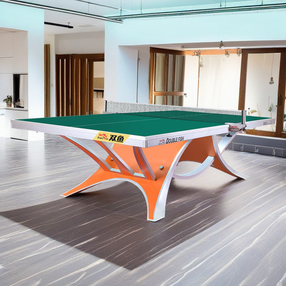 DOUBLE FISH VOLANT KING 2 25mm Orange&Green Pro Indoor Table Tennis/Ping Pong Table - Bats Ball Net ITTF Approve