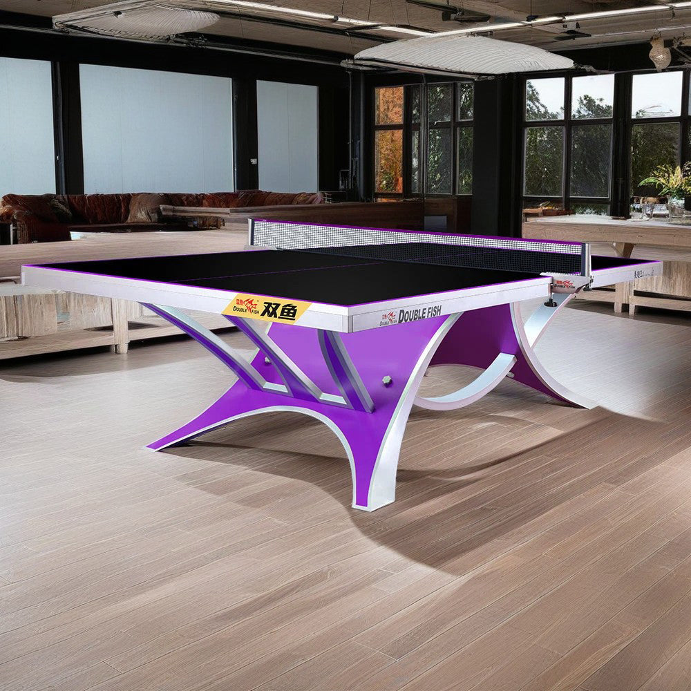 DOUBLE FISH VOLANT KING 2 25mm Purple&Black Pro Indoor Table Tennis/Ping Pong Table - Bats Ball Net ITTF Approve