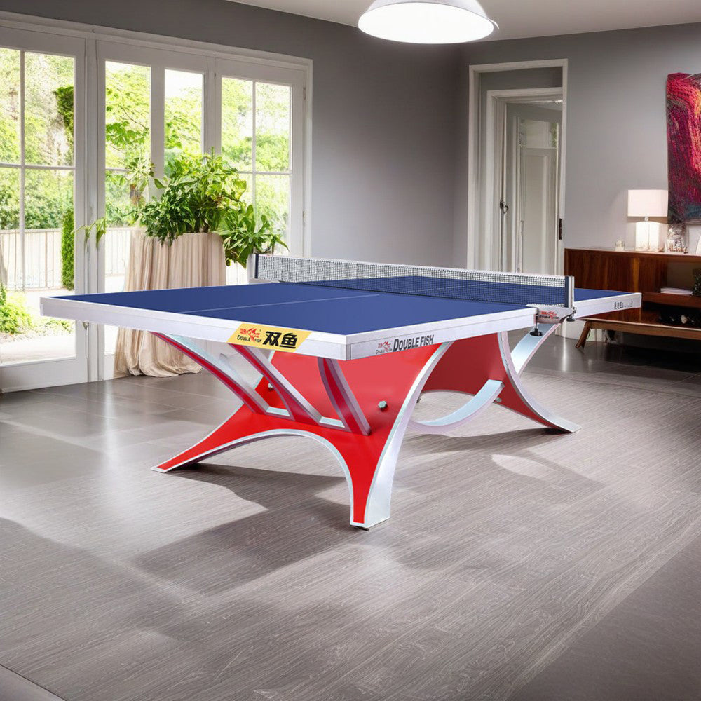 DOUBLE FISH VOLANT KING 2 25mm Red&Blue Pro Indoor Table Tennis/Ping Pong Table - Bats Ball Net ITTF Approve