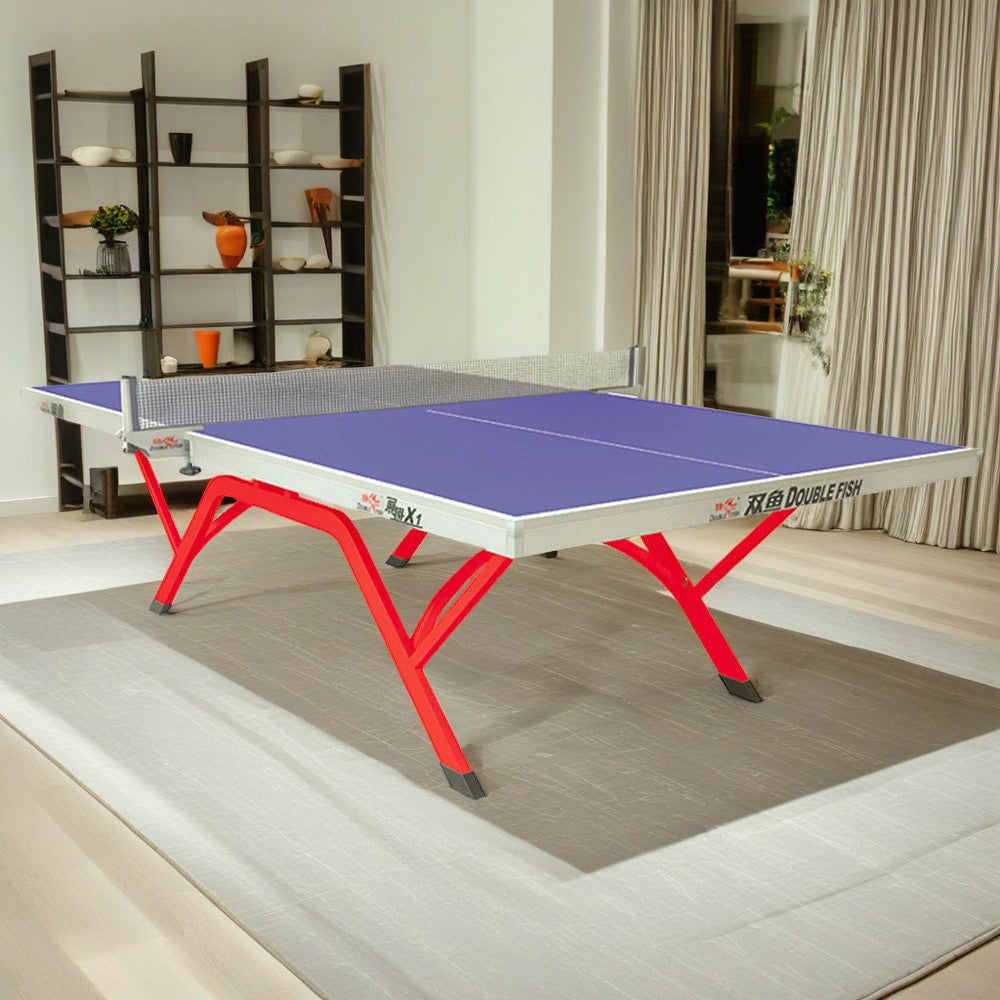 DOUBLE FISH VOLANTX1 25mm Red&Blue Indoor Table Tennis/Ping Pong Table - Bats Ball Net ITTF Approve