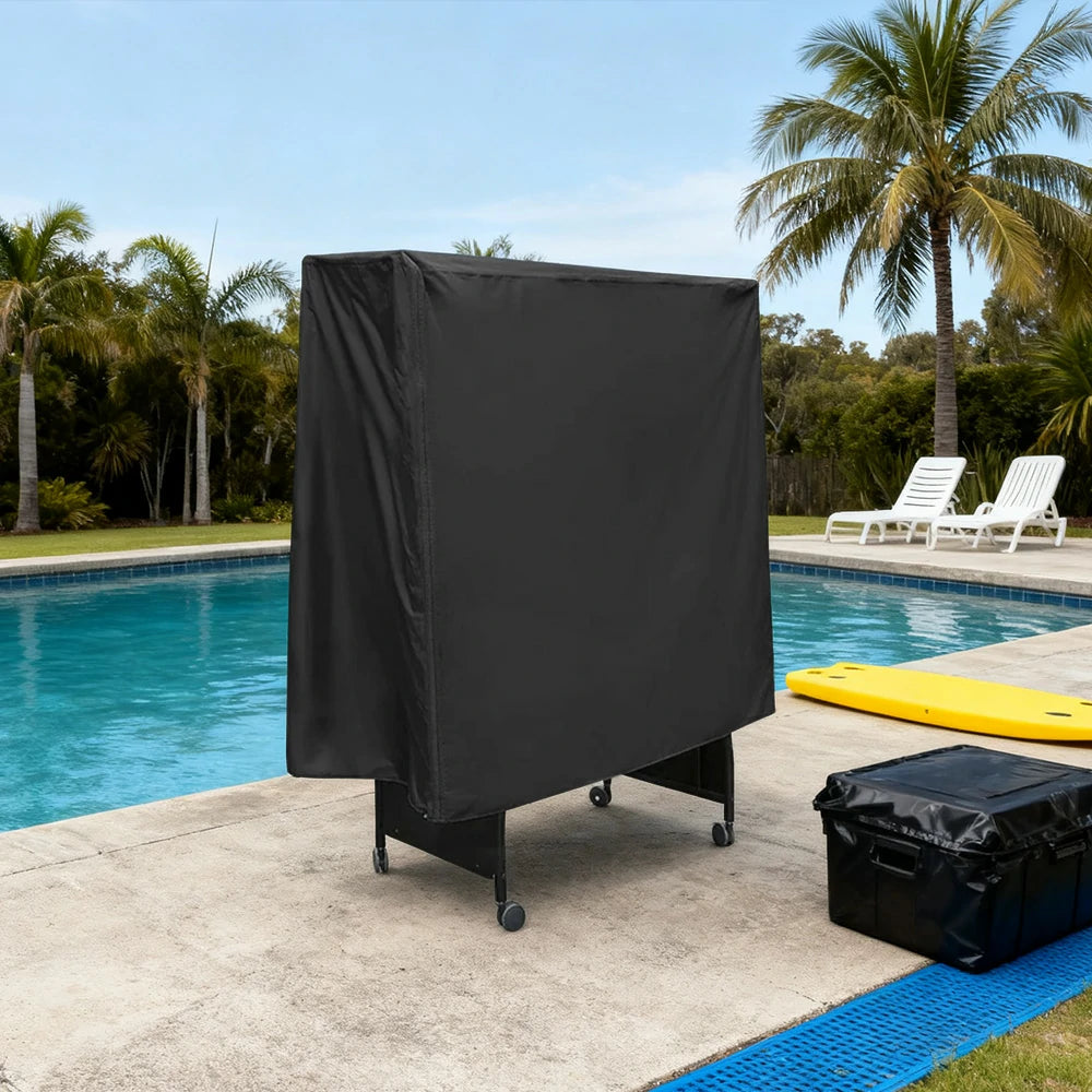 ARIX Table Tennis Table Cover - Waterproof Oxford Fabric, UV-Resistant, Dustproof and Anti-Aging Suitable for Indoor and Outdoor Foldable Tables - Black