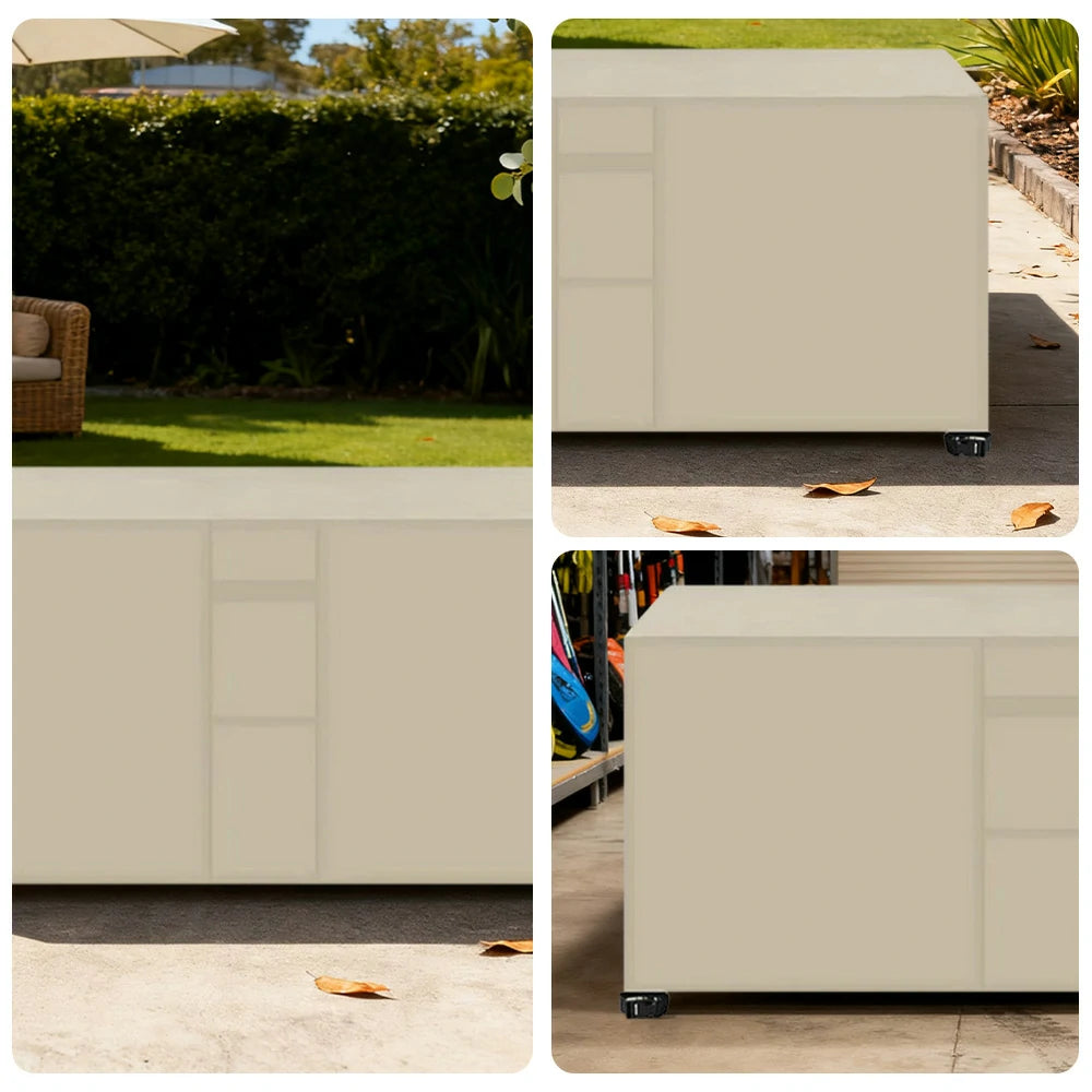 ARIX Table Tennis Table Cover - Waterproof Oxford Fabric with Drawstring, UV-Resistant and Dustproof, Suitable for Indoor and Outdoor Use - Beige