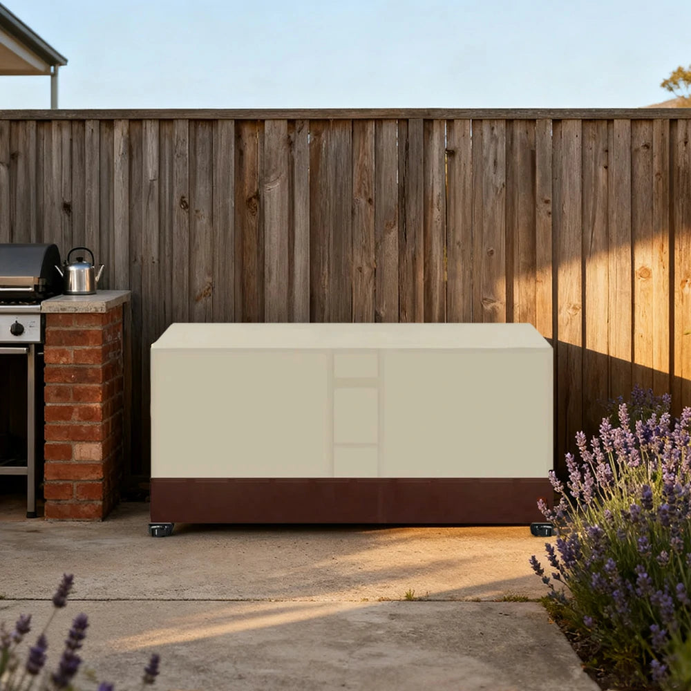 ARIX Table Tennis Table Cover - Waterproof Oxford Fabric with Drawstring, UV-Resistant and Dustproof, Suitable for Indoor and Outdoor Use - Beige & Coffee