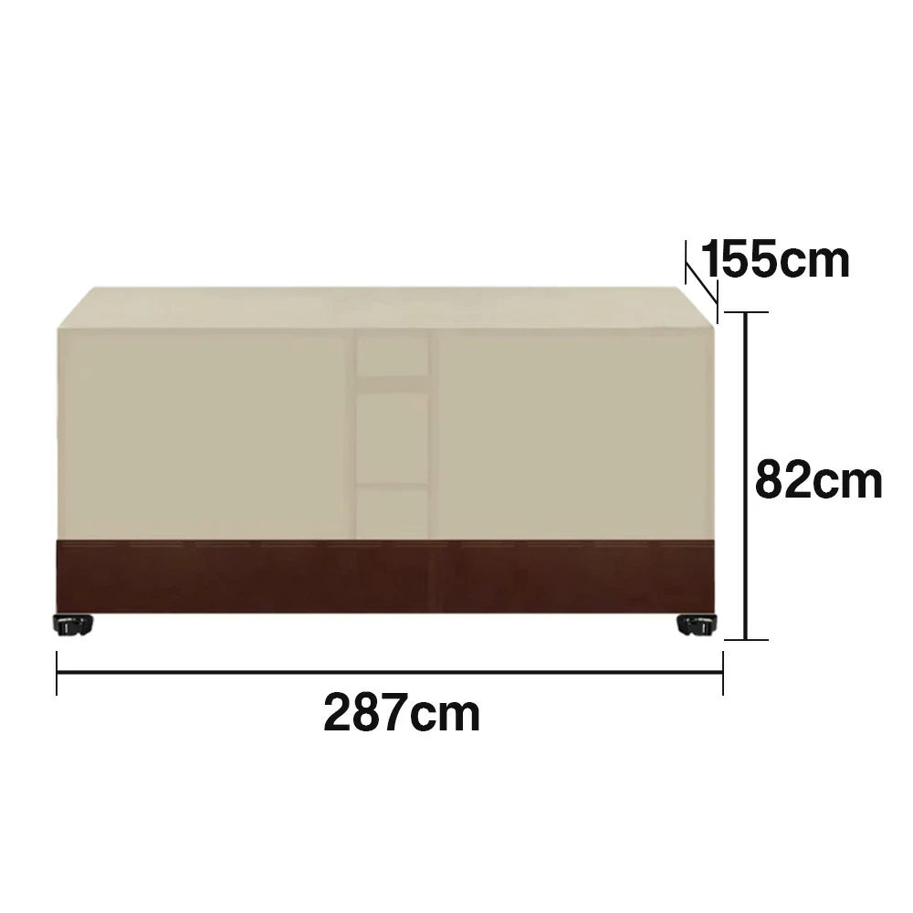 ARIX Table Tennis Table Cover - Waterproof Oxford Fabric with Drawstring, UV-Resistant and Dustproof, Suitable for Indoor and Outdoor Use - Beige & Coffee