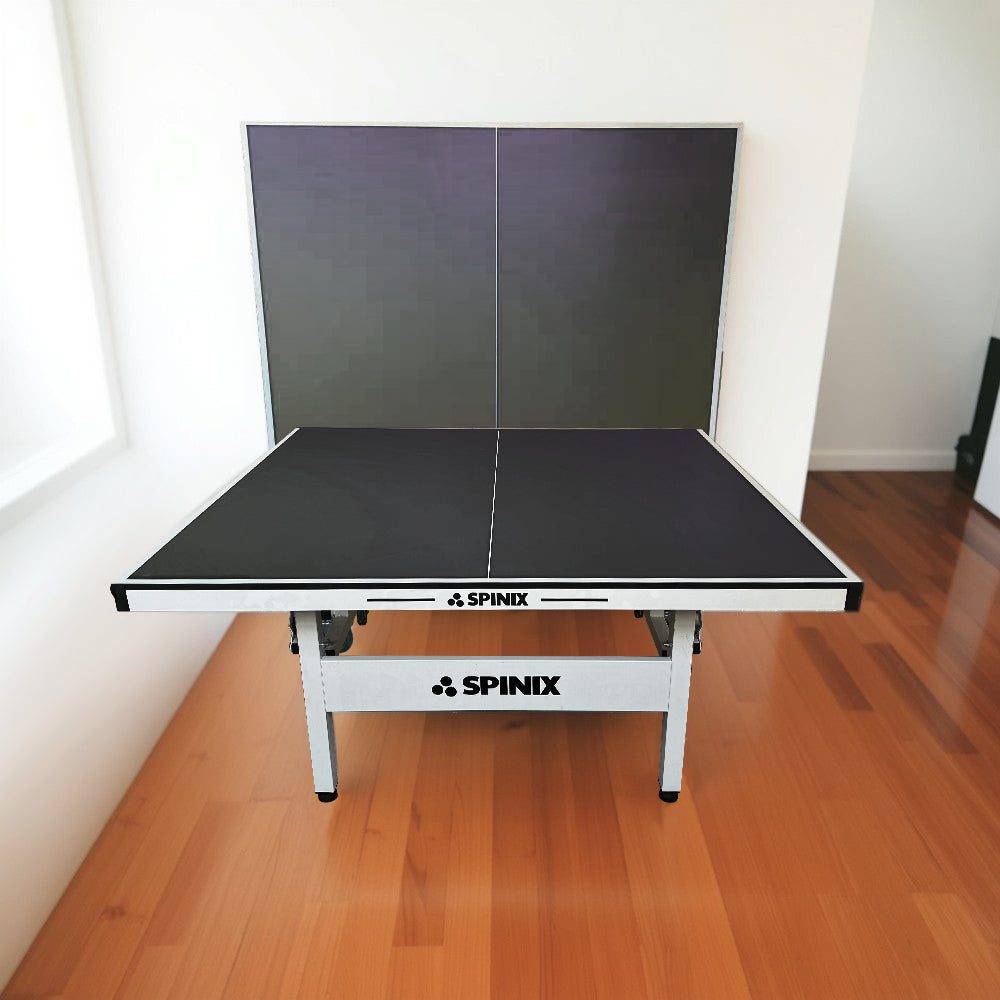 SPINIX Pro 25mm Indoor Blue&Black Foldable Solo Play Table Tennis Pingpong Table-Bats Balls Net