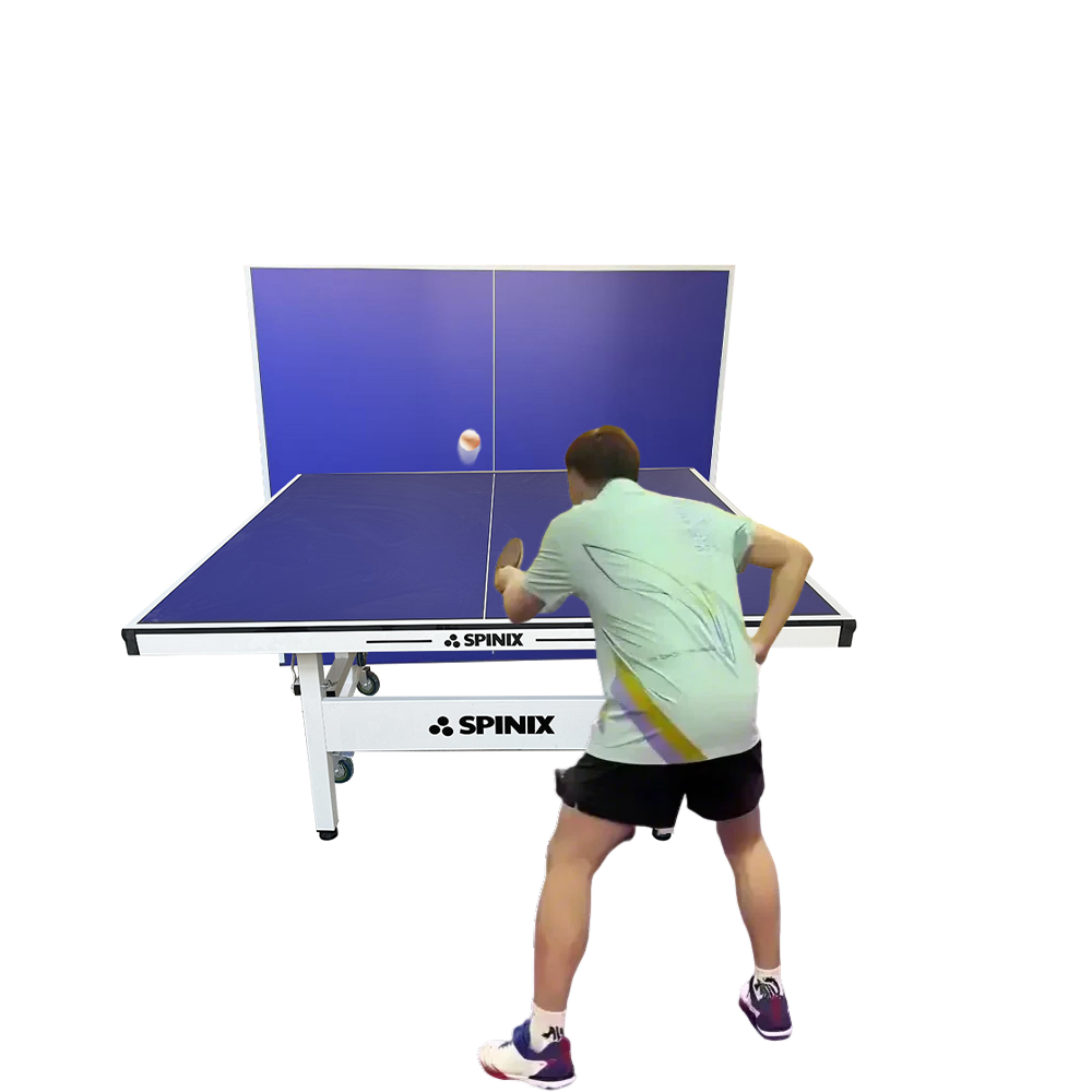 SPINIX Rollaway 13mm Indoor Black&Blue  Foldable Solo Play Table Tennis Pingpong Table-Bats Balls Net