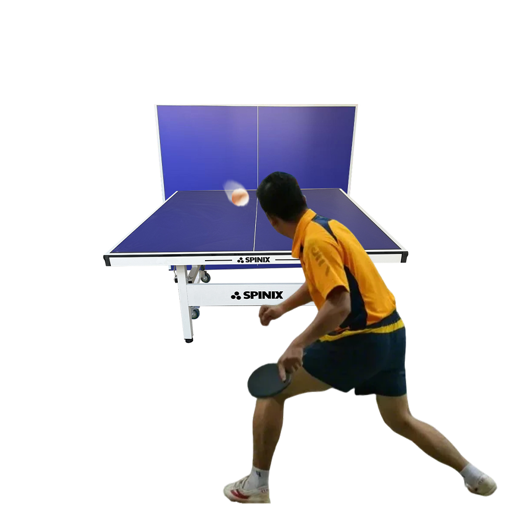 SPINIX 16mm Indoor Black&Blue Foldable Solo Play Table Tennis Pingpong Table - Bats Balls Net