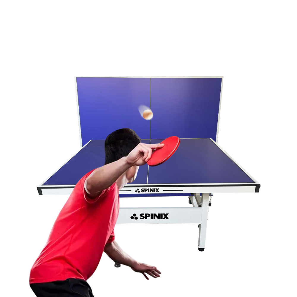SPINIX 19mm Indoor Blue Top Foldable Solo Play Table Tennis Pingpong Table-Bats Balls Net