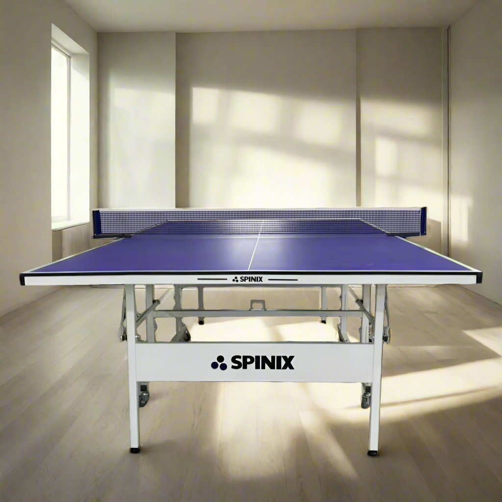 SPINIX Pro 25mm Indoor Blue&Black Foldable Solo Play Table Tennis Pingpong Table-Bats Balls Net