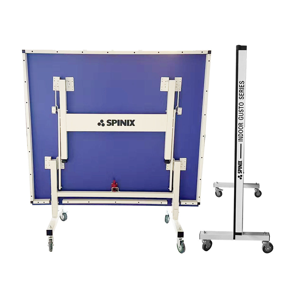 SPINIX Pro 25mm Indoor Blue&Black Foldable Solo Play Table Tennis Pingpong Table-Bats Balls Net