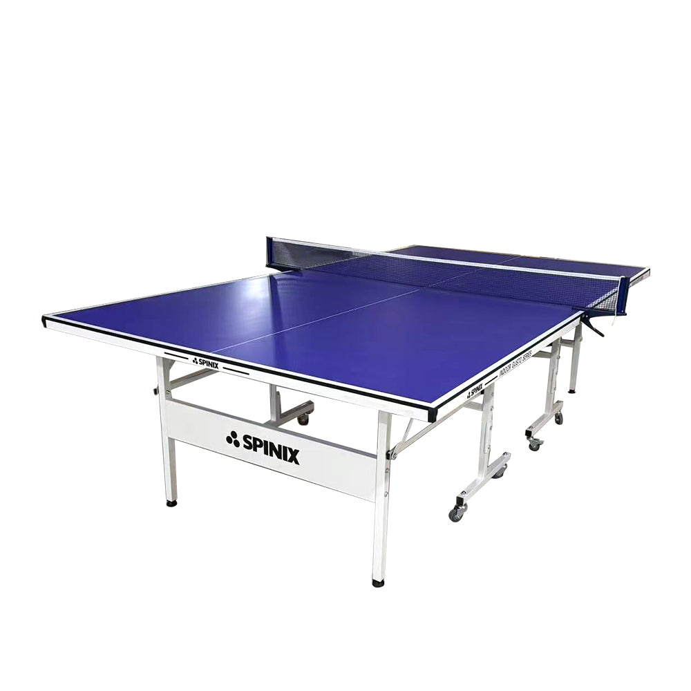 SPINIX 16mm Indoor Black&Blue Foldable Solo Play Table Tennis Pingpong Table - Bats Balls Net