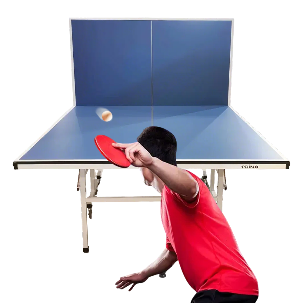 SPINIX Optimal 16mm Indoor  Blue Top Foldable Solo Play Table Tennis Pingpong Table-Bats Balls Net