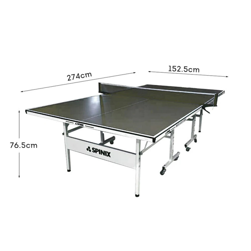 SPINIX Rollaway 13mm Indoor Black&Blue  Foldable Solo Play Table Tennis Pingpong Table-Bats Balls Net