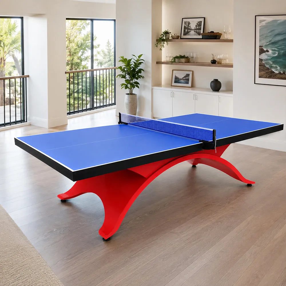 SPINIX Indoor Table Tennis Table - 25mm MDF Professional Ping Pong Table 274cm Full Size for Home Club Training - Blue & Red