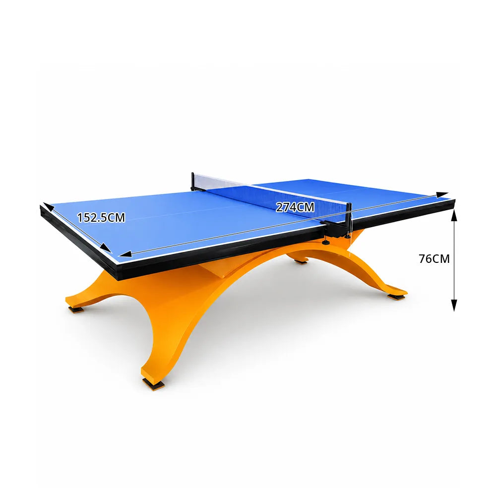 SPINIX Indoor Table Tennis Table - 25mm MDF Professional Ping Pong Table 274cm Full Size for Home Club Training - Blue & Yellow