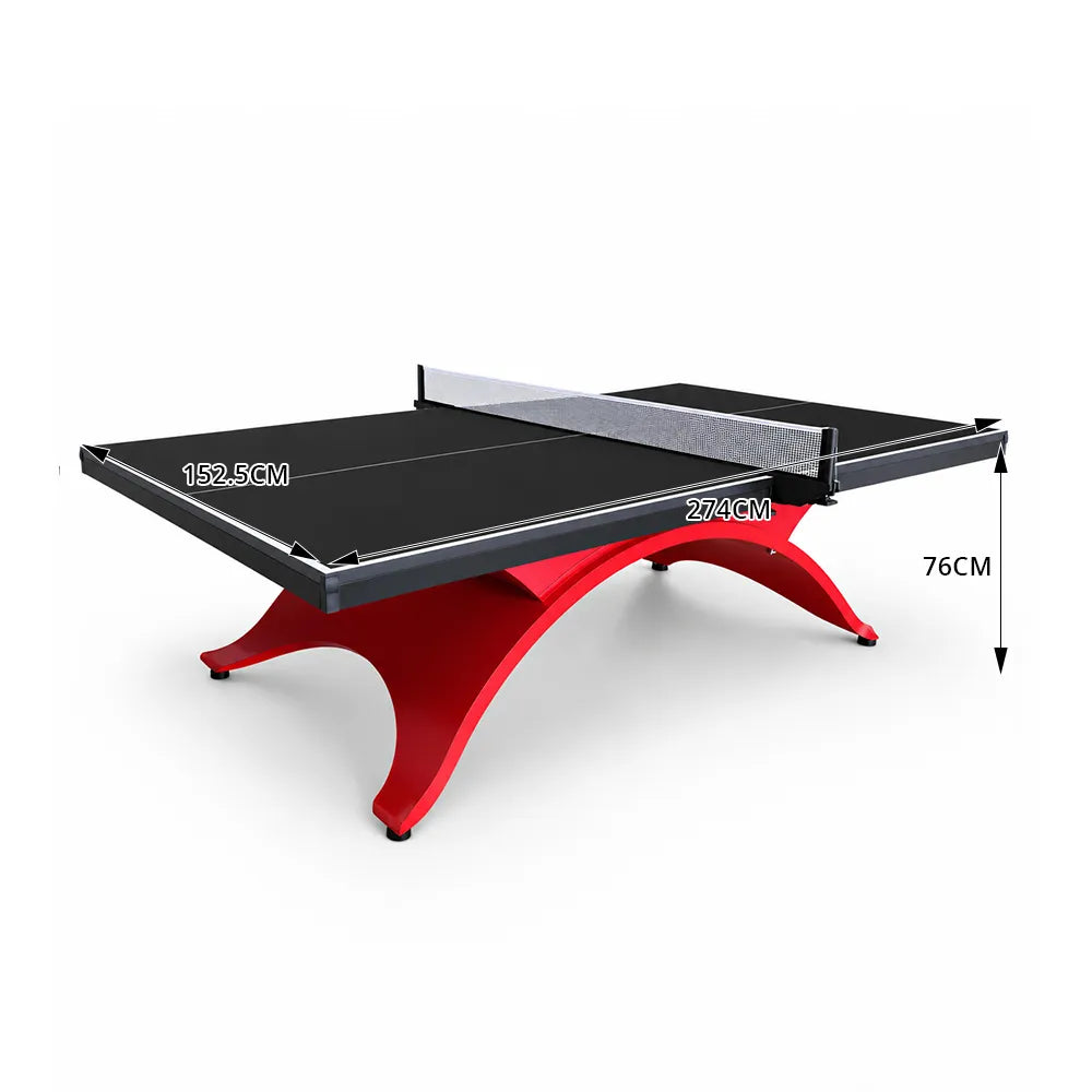 SPINIX Indoor Table Tennis Table - 25mm MDF Professional Ping Pong Table 274cm Full Size for Home Club Training - Black & Red