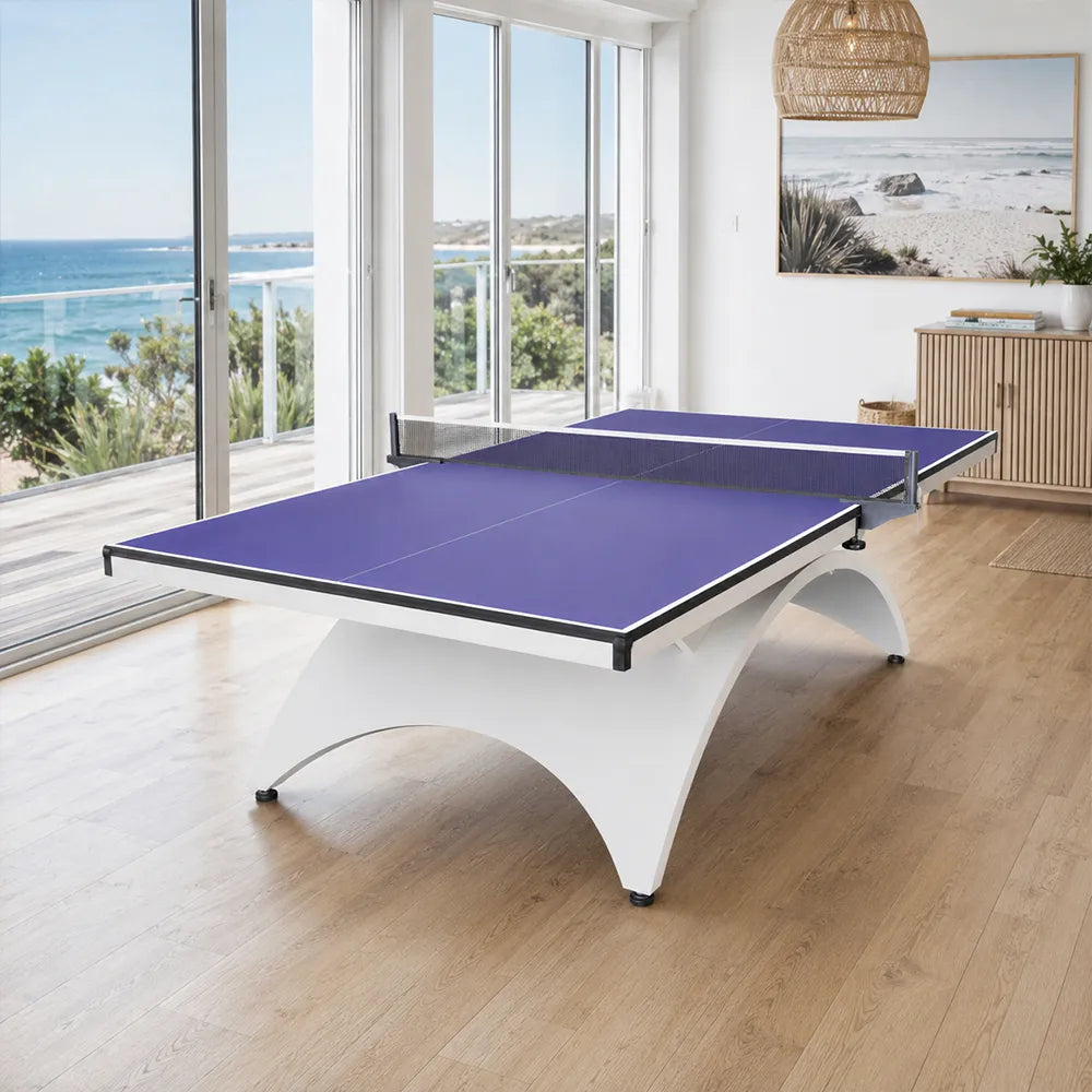 SPINIX Indoor Table Tennis Table - 25mm MDF Professional Ping Pong Table 274cm Full Size for Home Club Training - Blue & White