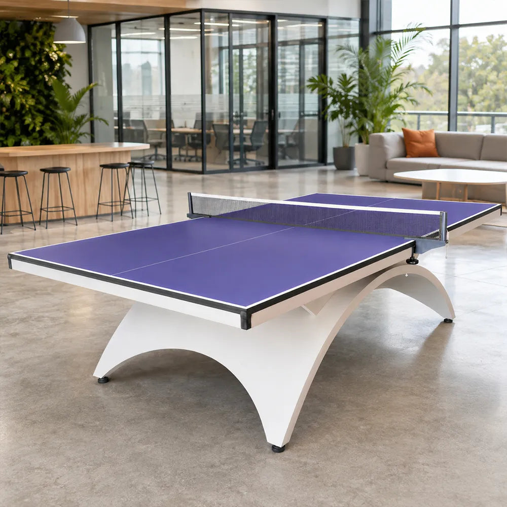 SPINIX Indoor Table Tennis Table - 25mm MDF Professional Ping Pong Table 274cm Full Size for Home Club Training - Blue & White