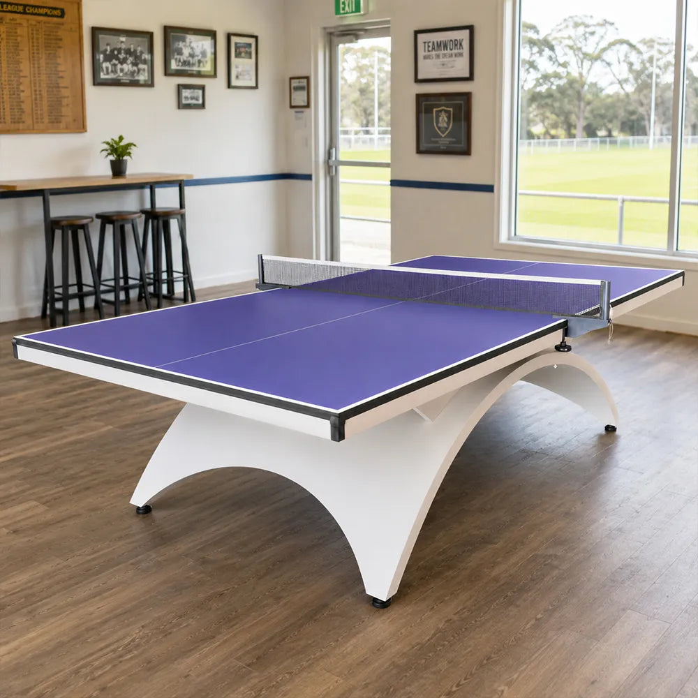 SPINIX Indoor Table Tennis Table - 25mm MDF Professional Ping Pong Table 274cm Full Size for Home Club Training - Blue & White