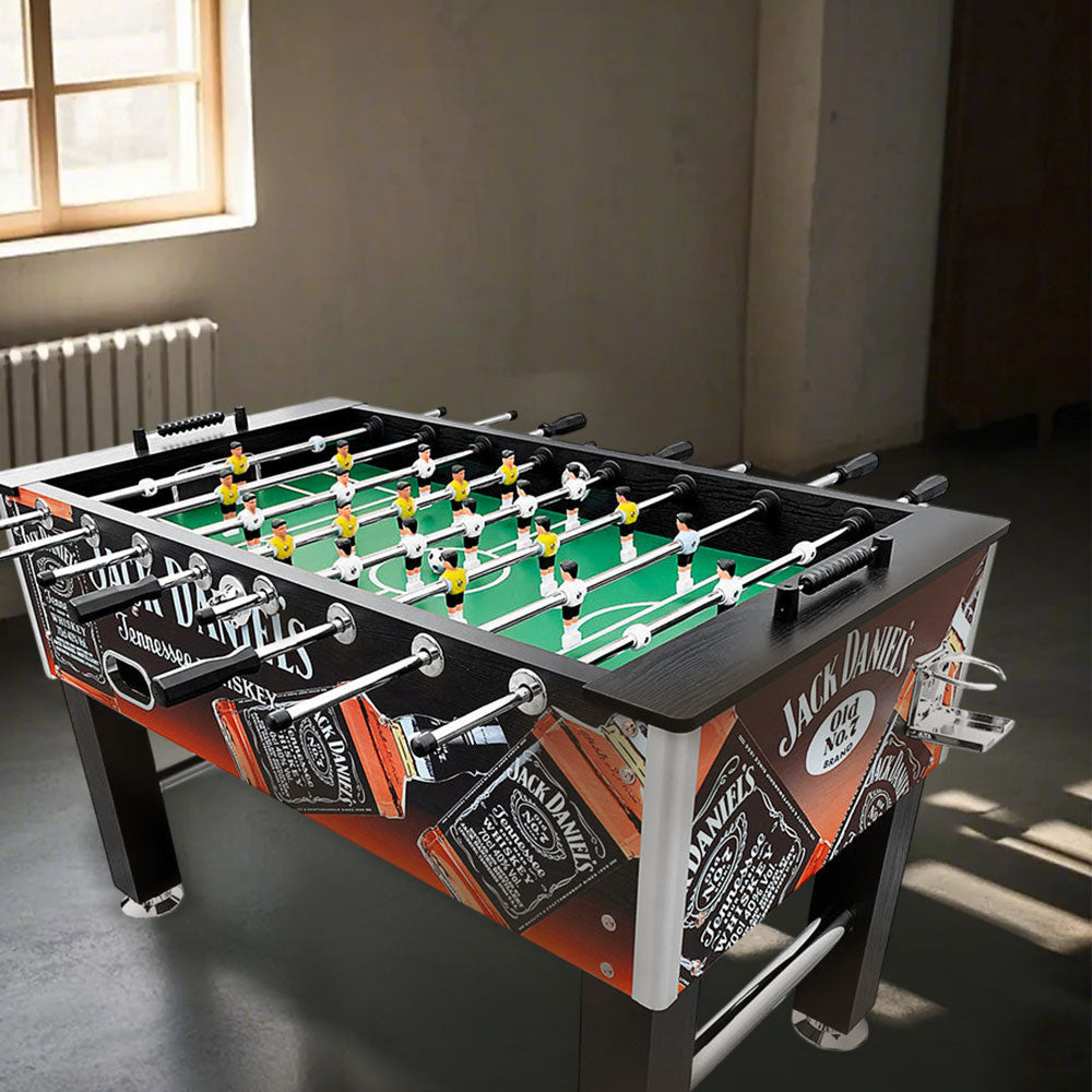 KICKSY JD 5FT Foosball Soccer Table Black with Solid Steel Rods
