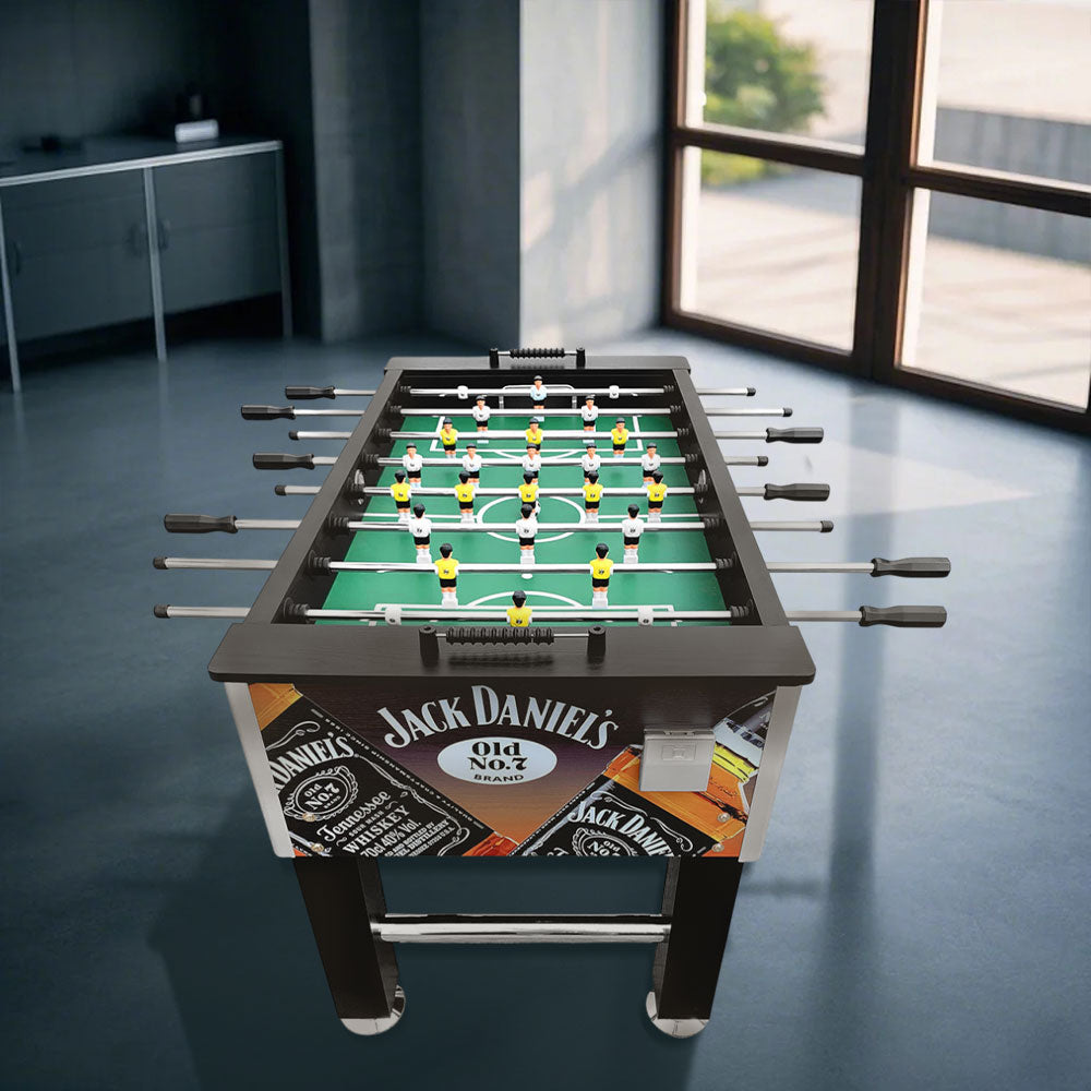 KICKSY JD 5FT Foosball Soccer Table Black with Solid Steel Rods