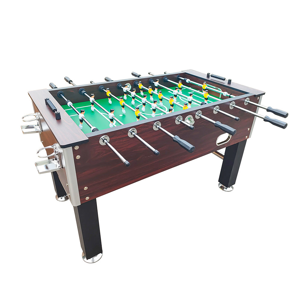 5FT Foosball Soccer Table With Solid Steel Rods Coffee Frame