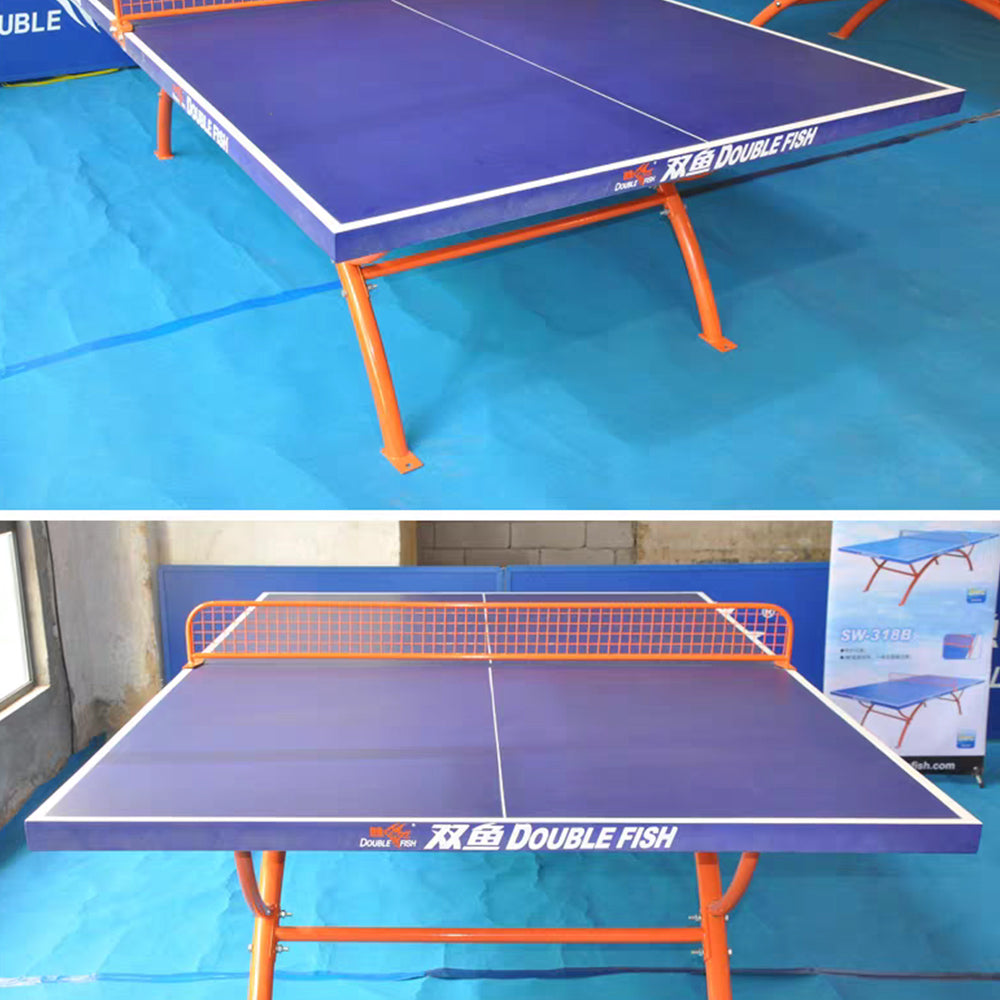 DOUBLE FISH SW318B Outdoor Waterproof Blue Table Tennis Pingpong Table-Bats Balls Net ITTF Approve