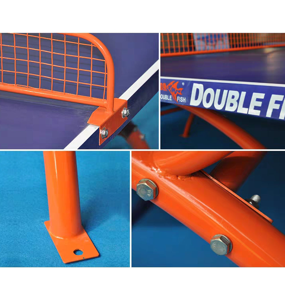 DOUBLE FISH SW318B Outdoor Waterproof Blue Table Tennis Pingpong Table-Bats Balls Net ITTF Approve