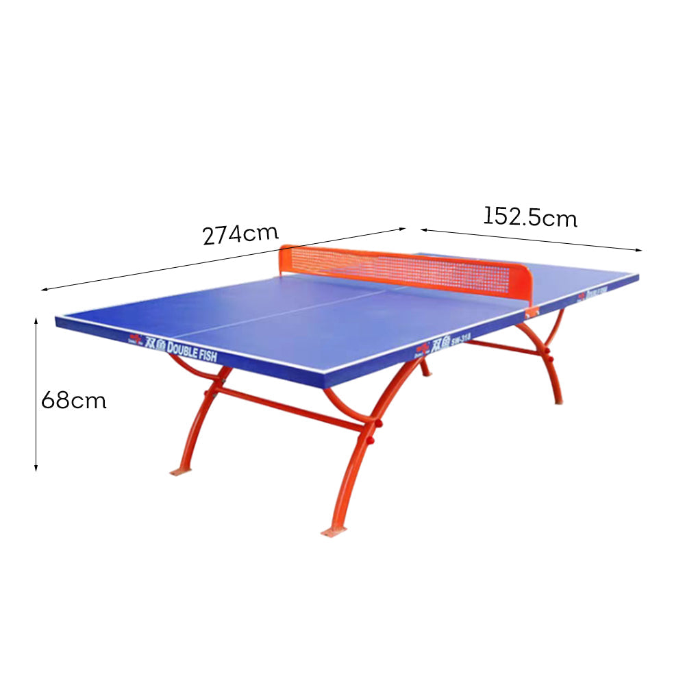 DOUBLE FISH SW318B Outdoor Waterproof Blue Table Tennis Pingpong Table-Bats Balls Net ITTF Approve
