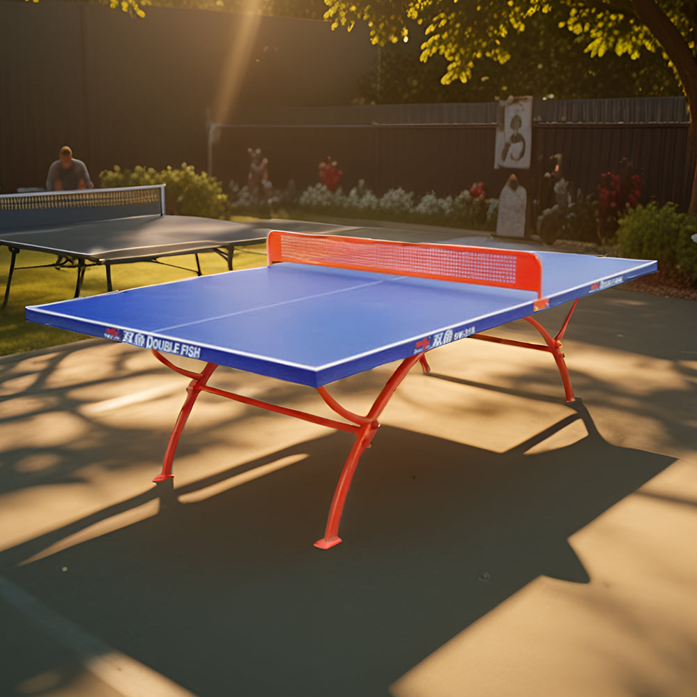 DOUBLE FISH SW318B Outdoor Waterproof Blue Table Tennis Pingpong Table-Bats Balls Net ITTF Approve