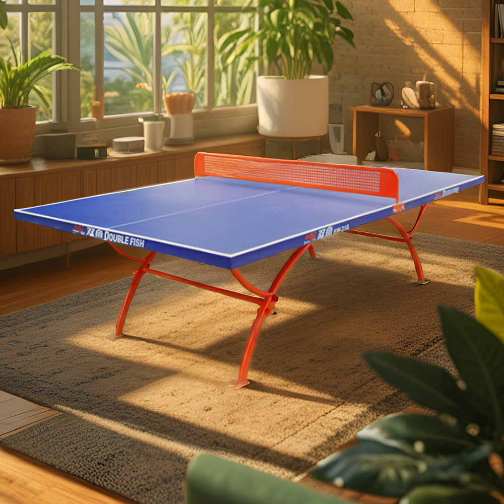 DOUBLE FISH SW318B Outdoor Waterproof Blue Table Tennis Pingpong Table-Bats Balls Net ITTF Approve