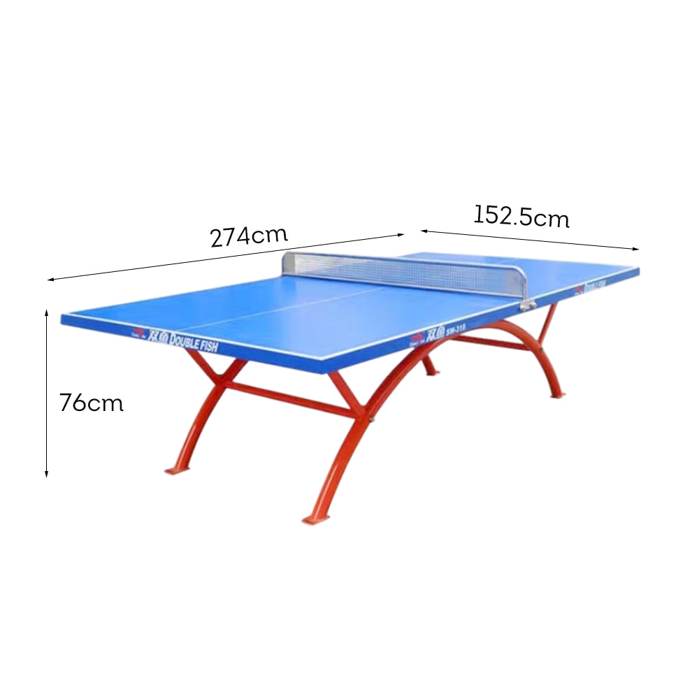DOUBLE FISH SW318 Outdoor Waterproof Blue Table Tennis Pingpong Table-Bats Balls Net ITTF Approve