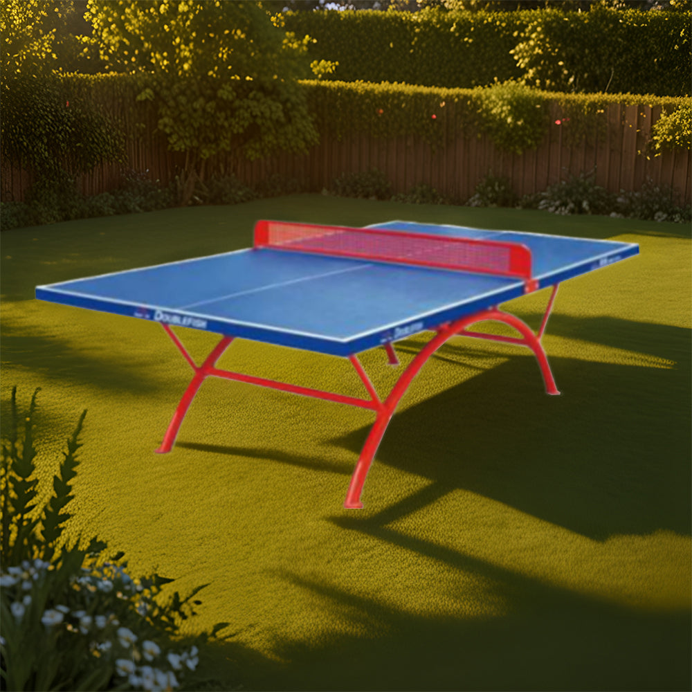 DOUBLE FISH SW318A Outdoor Waterproof Blue Table Tennis Pingpong Table/Bats Balls Net ITTF Approve