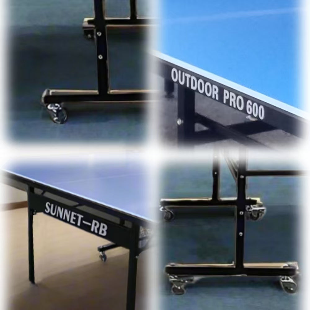 SUNNET Pro 600 Premium Aluminium Blue Outdoor Waterproof Foldable Solo Play Table Tennis Pingpong Table-Bats Balls Net