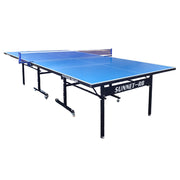 SUNNET Pro 600 Premium Aluminium Blue Outdoor Waterproof Foldable Solo Play Table Tennis Pingpong Table-Bats Balls Net