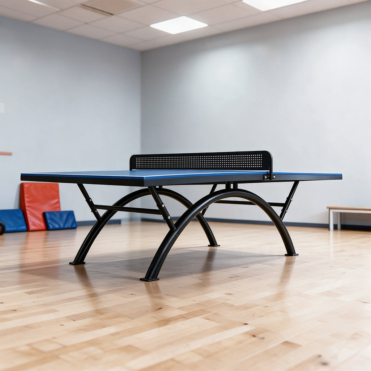 SUNNET PRO Upgraded Heavy Duty Outdoor Table Tennis Table - Rainbow Arc Frame - Black