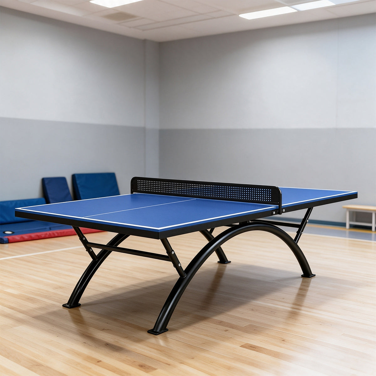 SUNNET PRO Upgraded Heavy Duty Outdoor Table Tennis Table - Rainbow Arc Frame - Black