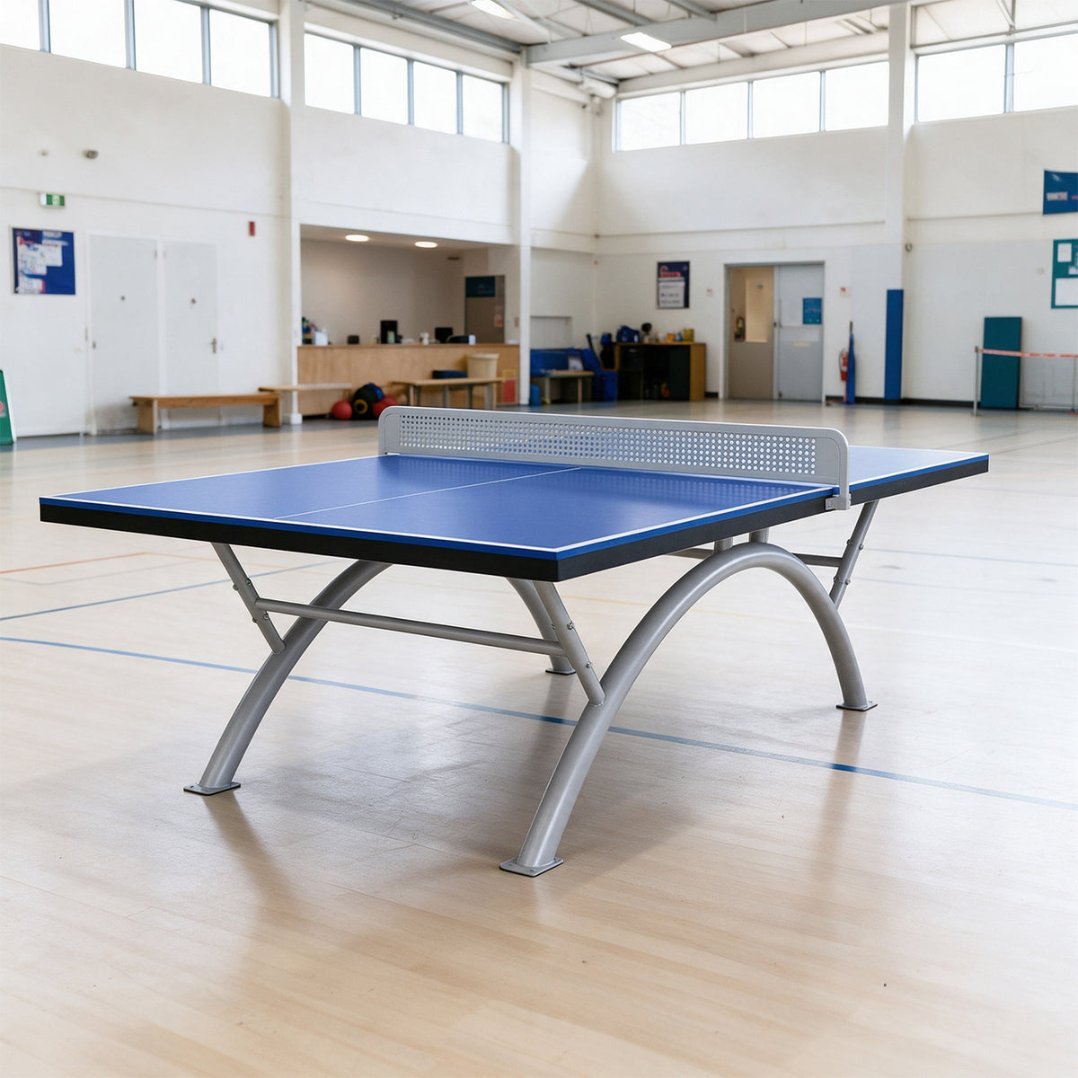 SUNNET PRO Upgraded Heavy Duty Outdoor Table Tennis Table - Rainbow Arc Frame - Grey