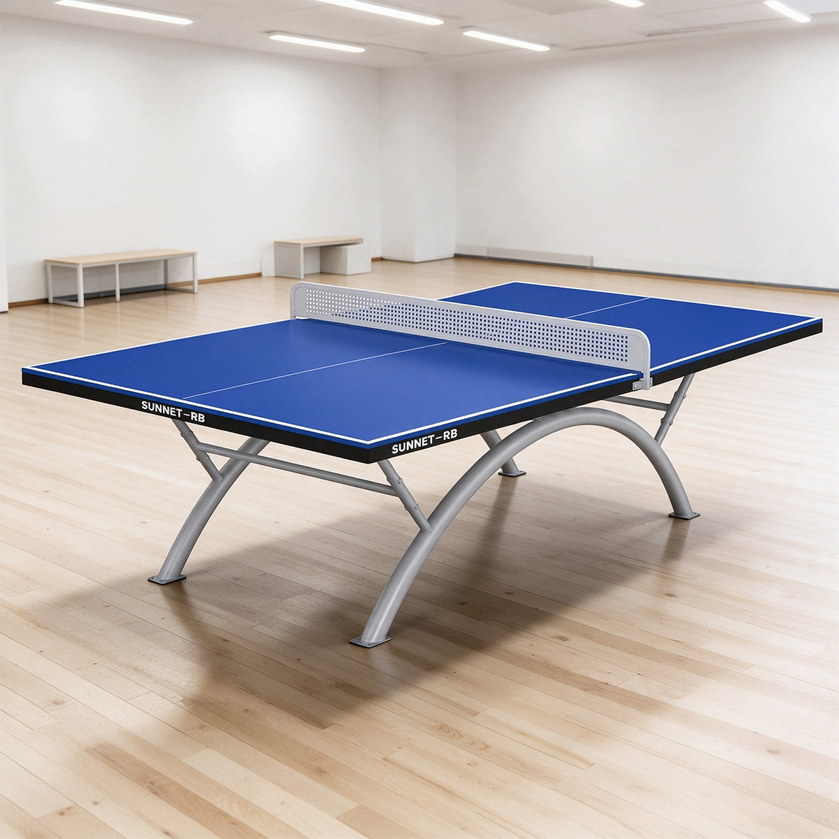 SUNNET PRO Upgraded Heavy Duty Outdoor Table Tennis Table - Rainbow Arc Frame - Grey