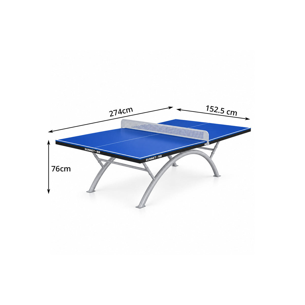 SUNNET PRO Upgraded Heavy Duty Outdoor Table Tennis Table - Rainbow Arc Frame - Grey