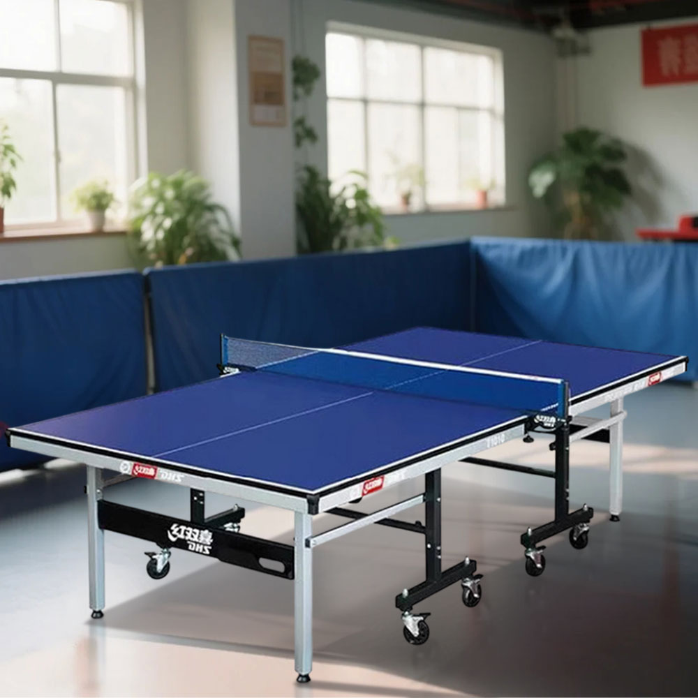 DHS T1010 Premium 15mm Indoor Blue Table Tennis Pingpong Table - Bats Balls Net