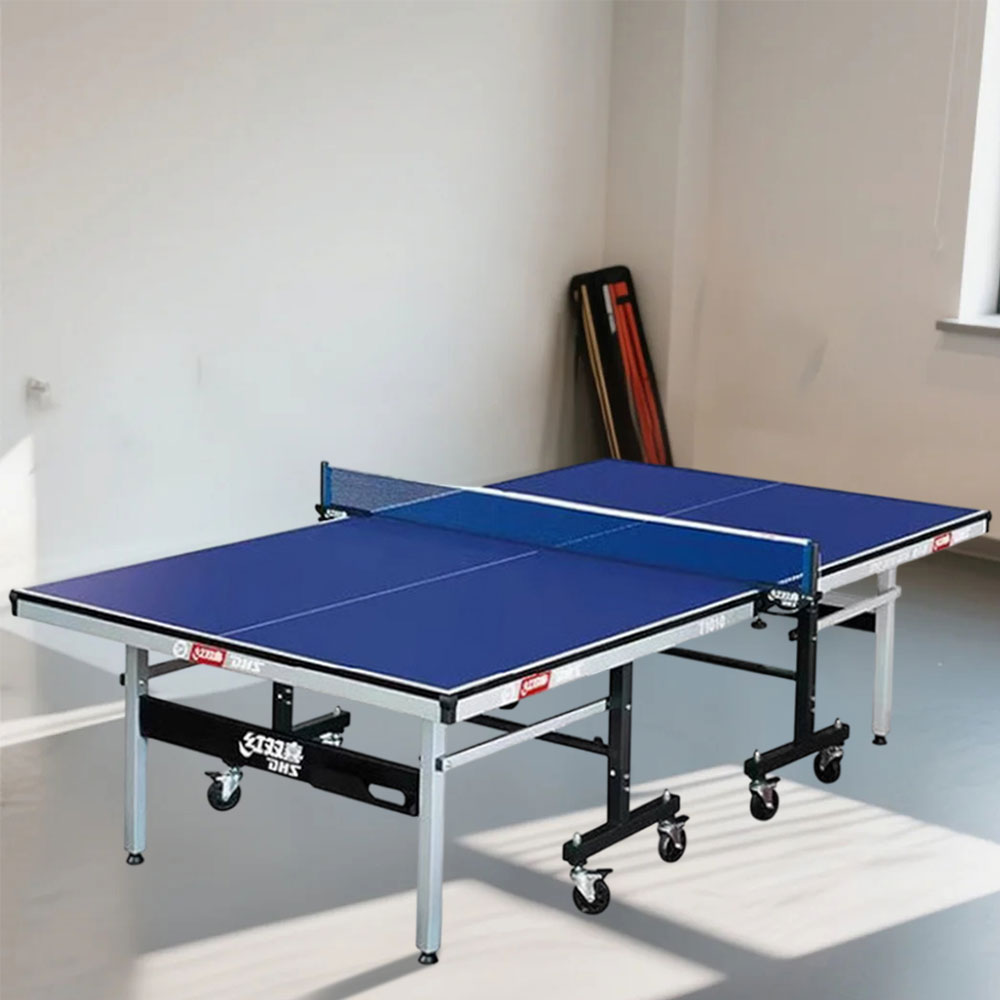 DHS T1010 Premium 15mm Indoor Blue Table Tennis Pingpong Table - Bats Balls Net