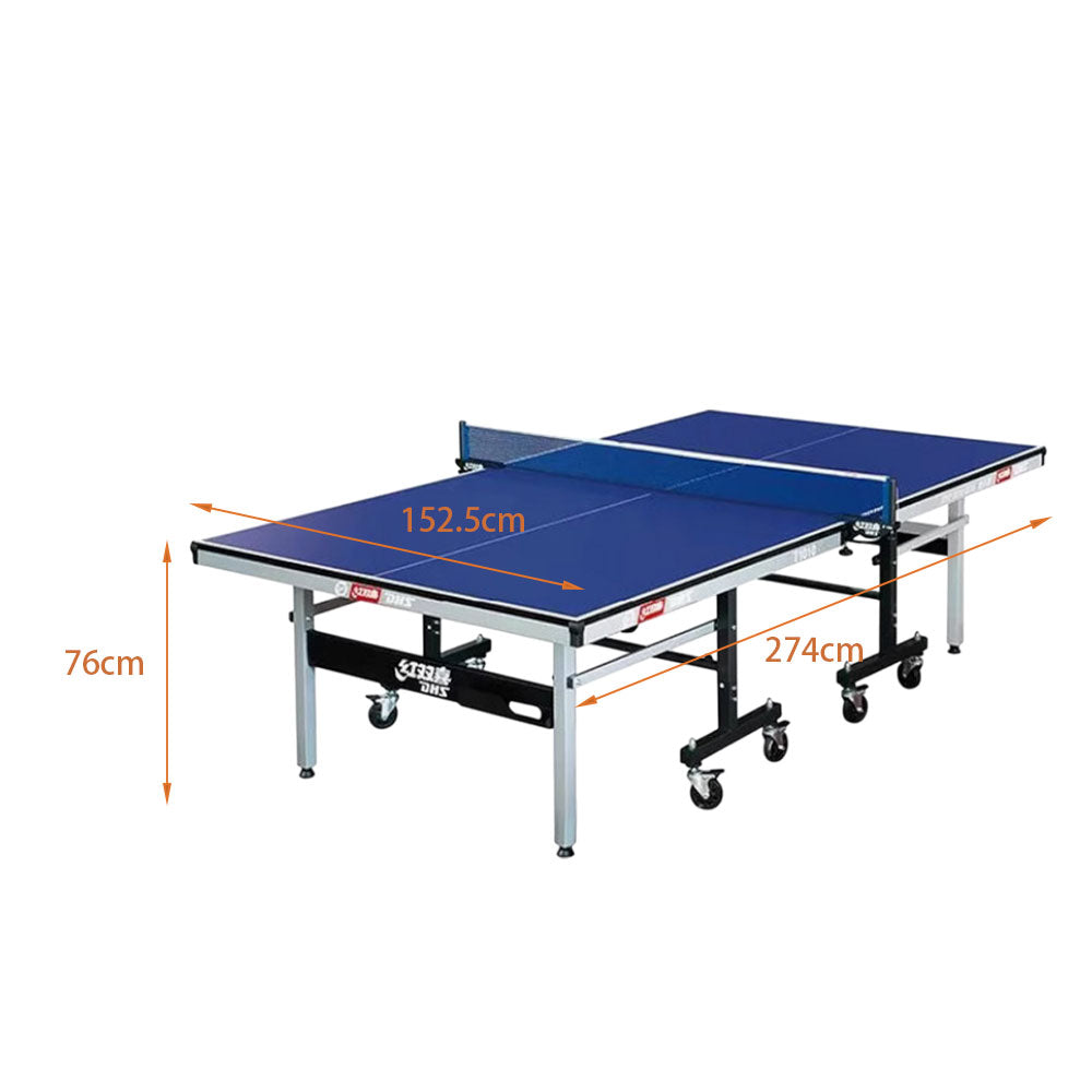 DHS T1010 Premium 15mm Indoor Blue Table Tennis Pingpong Table - Bats Balls Net