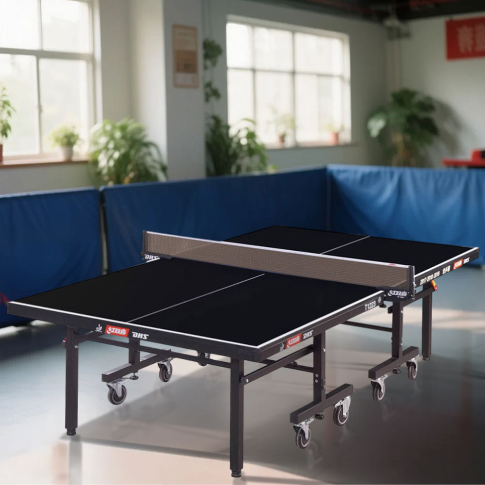 DHS T1223 Premium 22mm Indoor Blue&Black Table Tennis Pingpong Table - Bats Balls Net