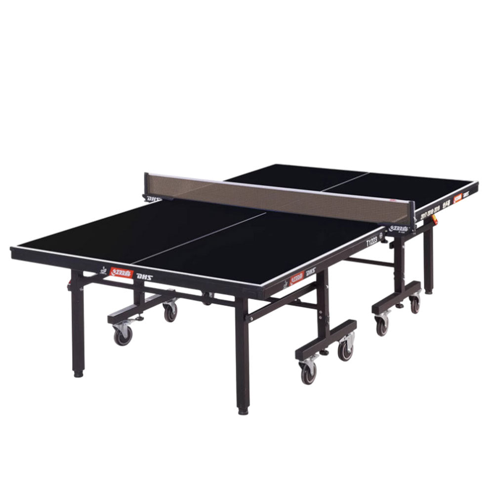 DHS T1223 Premium 22mm Indoor Blue&Black Table Tennis Pingpong Table - Bats Balls Net