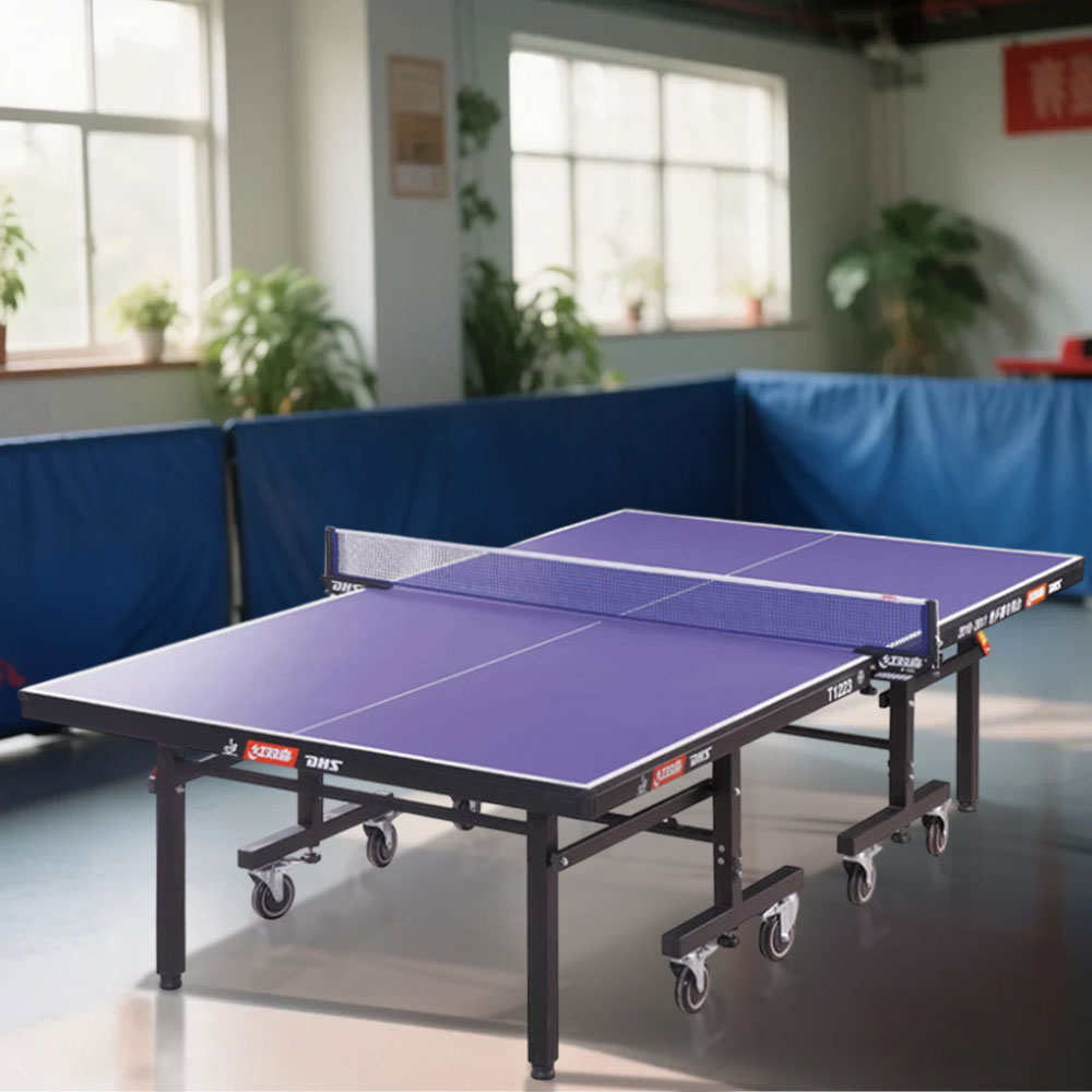 DHS T1223 Premium 22mm Indoor Blue&Black Table Tennis Pingpong Table - Bats Balls Net