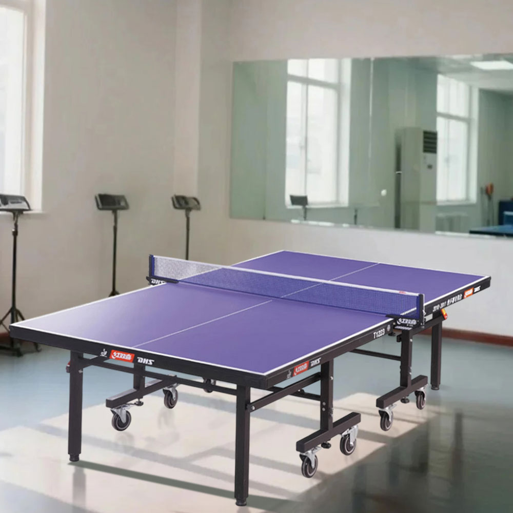 DHS T1223 Premium 22mm Indoor Blue&Black Table Tennis Pingpong Table - Bats Balls Net